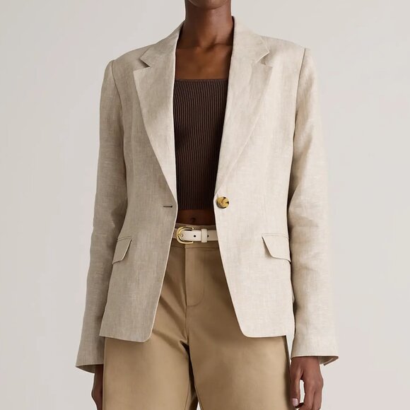 Quince Jackets & Blazers - NWT QUINCE 100% European Linen Structured Blazer Jacket Flax Small